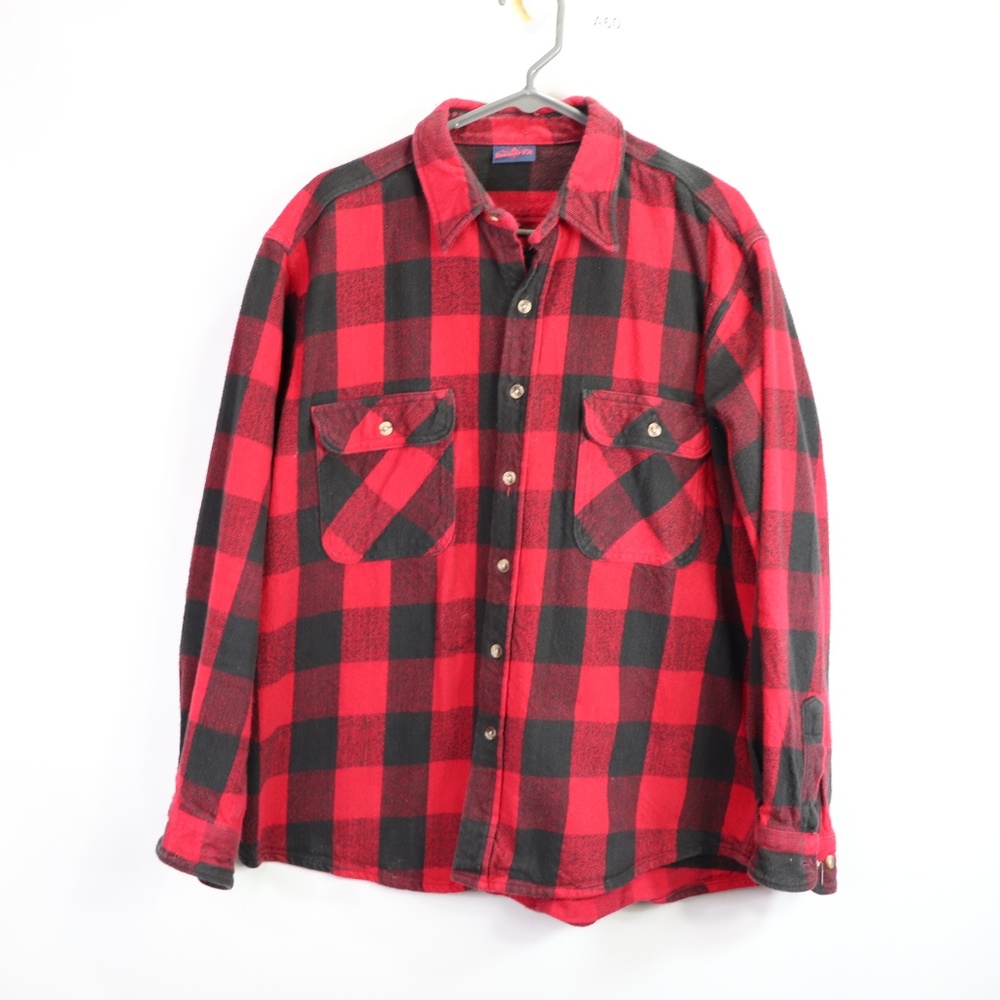 Vintage Dakota Mens XL Plaid Button Up Shirt Red